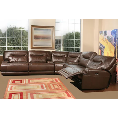 Power Reclining Sectional with Interior Arms